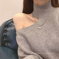 Shangjie OEM Винтажное металлическое серебряное ожерелье Сердца Панк -ожерелье Серебряное сердце